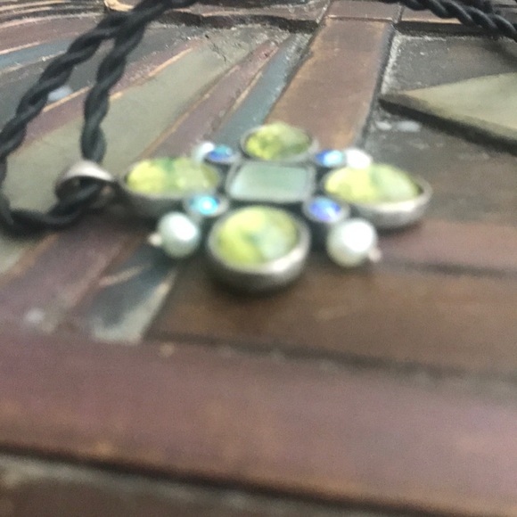 Lia Sophia pendant on black fabric cord - Picture 9 of 12